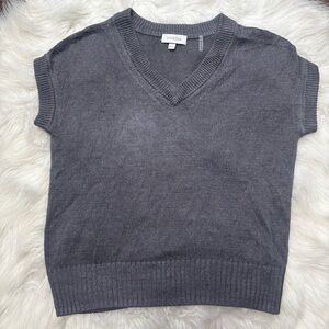 Kinross Linen Blend Knit Cap Sleeve V-Neck Top size XS Women’s